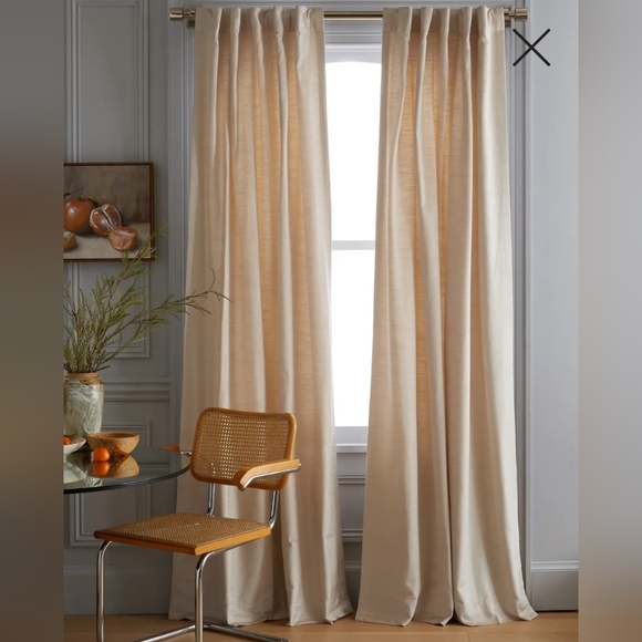 NWT! Quince Luster Velvet Champagne Curtains 48